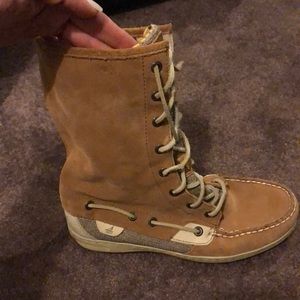 Sperry suede lace up boots